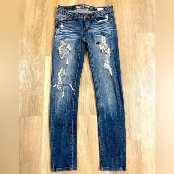 MACHINE Womens Jeans Destroyed Distressed Size 5 - Picture 2 of 10